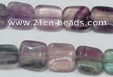 CFL174 15.5 inches 14*14mm square natural fluorite beads wholesale