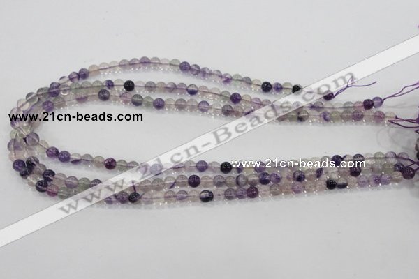 CFL201 15.5 inches 6mm round purple fluorite gemstone beads wholesale