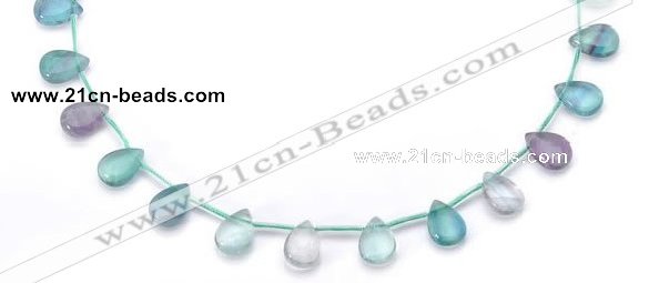 CFL24 10*14mm teardrop A- grade natural fluorite gemstone beads