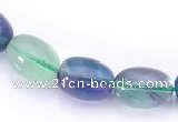 CFL25 A- grade 10*14mm egg-shaped natural fluorite gemstone bead