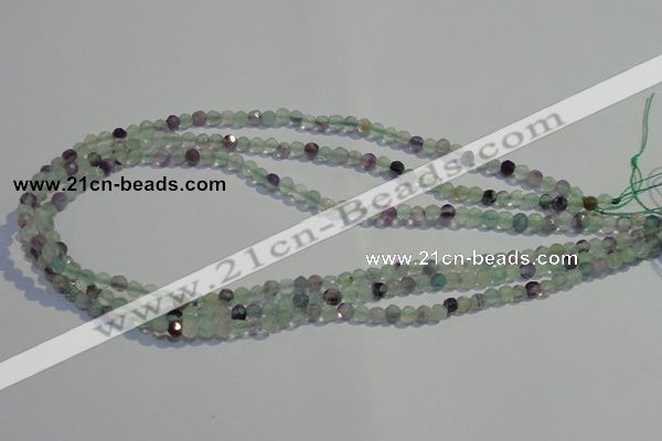 CFL250 15.5 inches 4mm faceted round natural fluorite beads