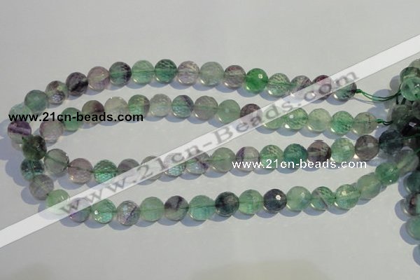 CFL254 15.5 inches 12mm faceted round natural fluorite beads