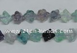 CFL302 15.5 inches 8*8mm carved cube natural fluorite beads