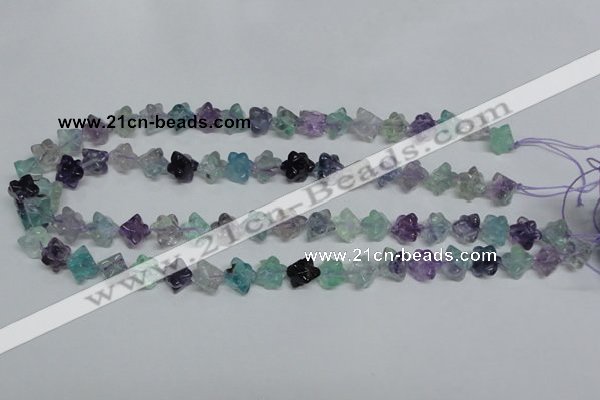 CFL303 15.5 inches 10*10mm carved cube natural fluorite beads