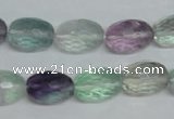 CFL307 15.5 inches 10*14mm faceted rice natural fluorite beads