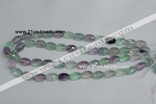 CFL307 15.5 inches 10*14mm faceted rice natural fluorite beads