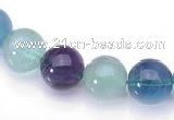 CFL31 14mm B grade round natural fluorite stone beads Wholesale