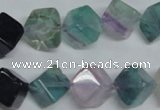 CFL311 15.5 inches 10*10mm cube natural fluorite beads