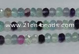 CFL312 15.5 inches 4*6mm faceted rondelle natural fluorite beads