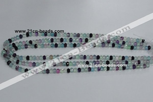 CFL312 15.5 inches 4*6mm faceted rondelle natural fluorite beads