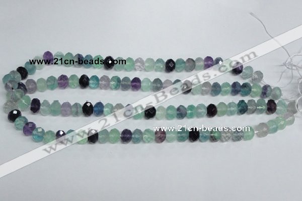 CFL313 15.5 inches 8*10mm faceted rondelle natural fluorite beads