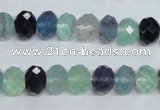 CFL314 15.5 inches 8*12mm faceted rondelle natural fluorite beads