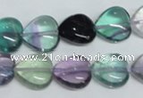 CFL316 15.5 inches 12*12mm heart natural fluorite beads wholesale