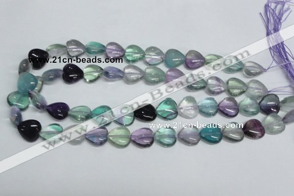 CFL316 15.5 inches 12*12mm heart natural fluorite beads wholesale