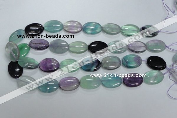 CFL318 15.5 inches 18*25mm oval natural fluorite beads wholesale