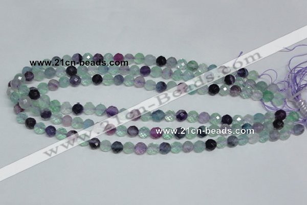 CFL324 15.5 inches 8mm faceted round natural fluorite beads