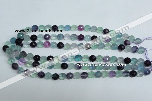 CFL325 15.5 inches 10mm faceted round natural fluorite beads