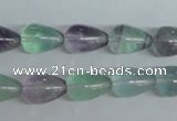 CFL327 15.5 inches 6*10mm teardrop natural fluorite beads