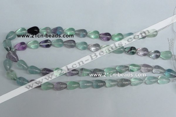 CFL327 15.5 inches 6*10mm teardrop natural fluorite beads