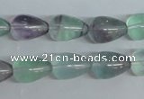 CFL328 15.5 inches 8*14mm teardrop natural fluorite beads