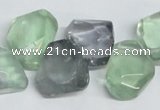 CFL331 15.5 inches 14*18mm faceted nugget natural fluorite beads