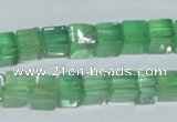 CFL338 15.5 inches 8*8mm cube natural green fluorite beads