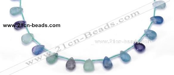 CFL34 5*8mm teardrop B grade natural fluorite beads Wholesale