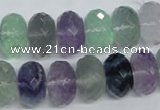CFL341 15.5 inches 10*14mm faceted rondelle natural fluorite beads