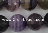 CFL408 15.5 inches 20mm faceted round rainbow fluorite beads