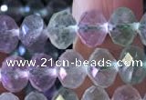 CFL415 15.5 inches 6*8mm faceted rondelle fluorite gemstone beads