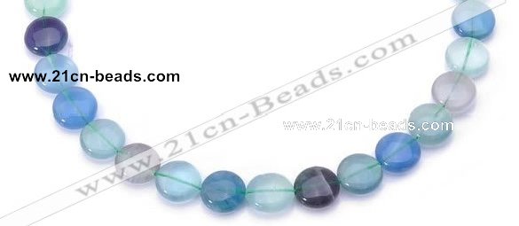 CFL42 8*8mm flat round B grade natural fluorite beads Wholesale