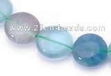 CFL43 flat round 12*12mm B grade natural fluorite bead Wholesale