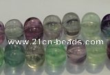 CFL468 15.5 inches 10*14mm pumpkin natural fluorite beads