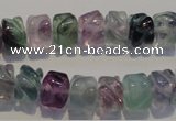 CFL472 15.5 inches 8*10mm carved rondelle natural fluorite beads