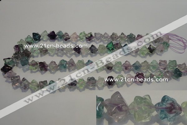 CFL481 15.5 inches 8*8mm carved cube natural fluorite beads