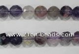 CFL500 15.5 inches 8mm faceted round fluorite beads wholesale