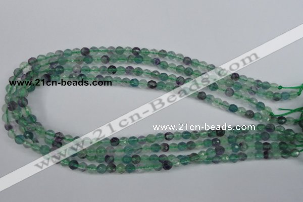 CFL51 15.5 inches 6mm faceted round AB grade natural fluorite beads