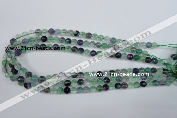 CFL52 15.5 inches 8mm faceted round AB grade natural fluorite beads