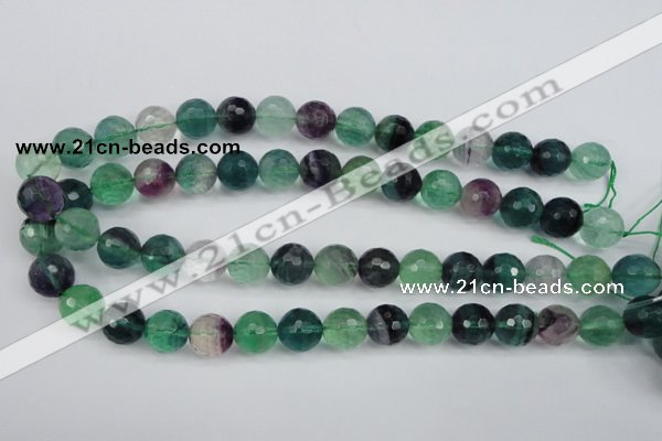 CFL55 15.5 inches 14mm faceted round AB grade natural fluorite beads