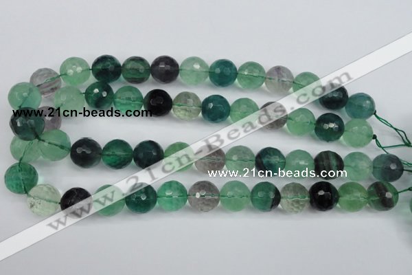 CFL56 15.5 inches 16mm faceted round AB grade natural fluorite beads