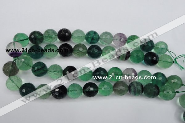 CFL57 15.5 inches 18mm faceted round AB grade natural fluorite beads