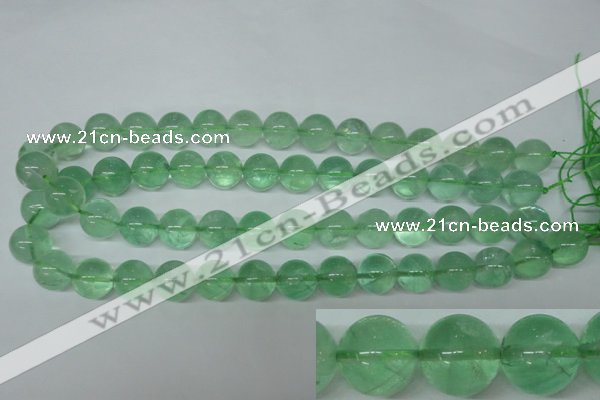 CFL605 15.5 inches 14mm round AB grade green fluorite beads wholesale