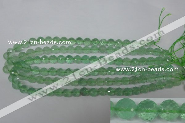 CFL623 15.5 inches 10mm faceted round green fluorite beads wholesale