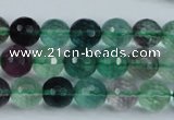 CFL63 15.5 inches 10mm faceted round A grade natural fluorite beads