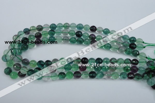 CFL63 15.5 inches 10mm faceted round A grade natural fluorite beads