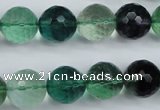 CFL65 15.5 inches 14mm faceted round A grade natural fluorite beads