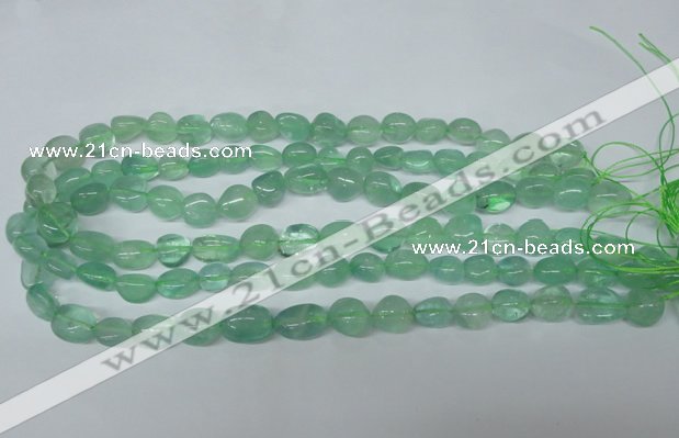 CFL655 15.5 inches 8*10mm - 9*13mm nuggets green fluorite beads