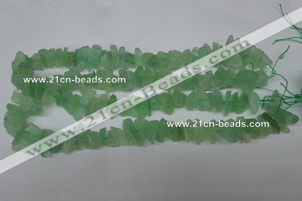 CFL656 15.5 inches 5*15mm matte green fluorite chips beads