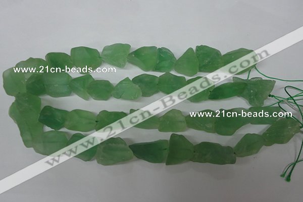 CFL658 15.5 inches 12*18mm - 15*25mm nuggets matte green fluorite beads