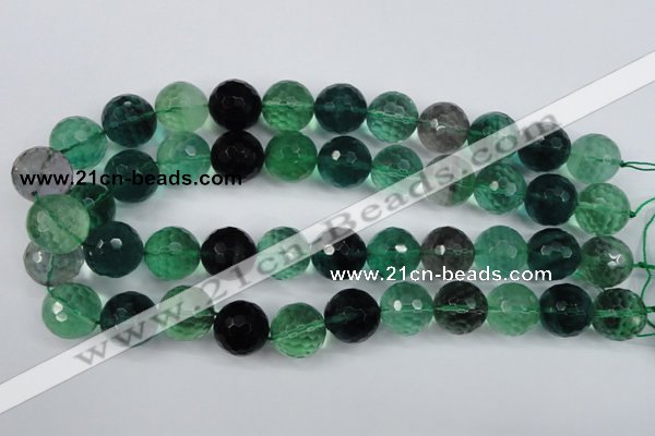 CFL66 15.5 inches 16mm faceted round A grade natural fluorite beads